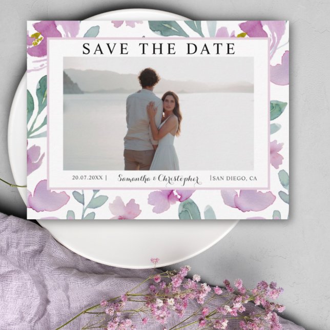 Modern Pink Floral Pattern Save the Date Postcard (Creator Uploaded)