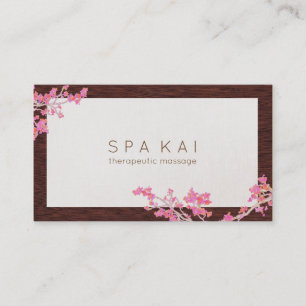 Modern Pink Floral Spa Massage Therapist Business Card