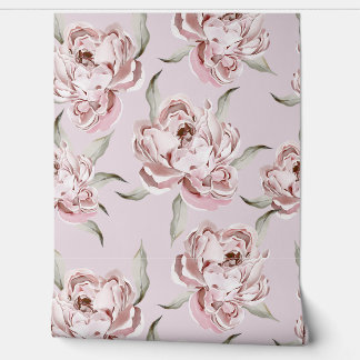 Modern Pink Floral Wallpaper