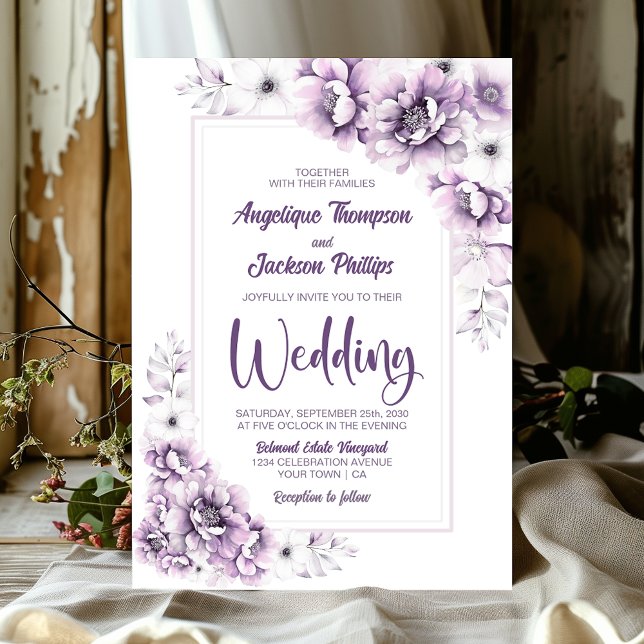 Modern Pink Floral Wedding Invitation (Creator Uploaded)