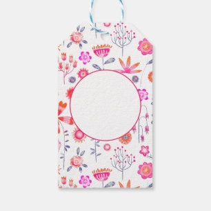 Modern Pink Flower Garden Boho Gift Tags