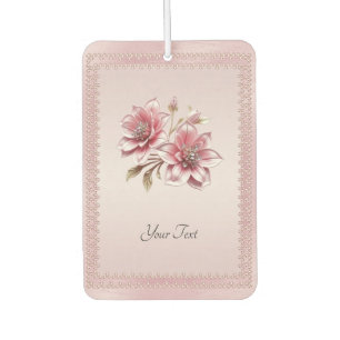 Modern Pink Flowers Air Freshener