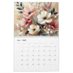 Modern Pink Flowers Calendar