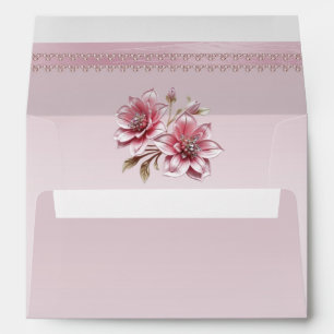 Modern Pink Flowers Envelope