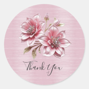 Modern Pink Flowers Sticker