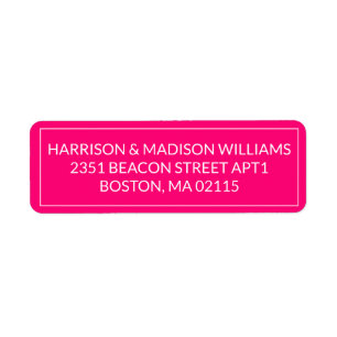 Modern pink fuchsia border simple Return Address