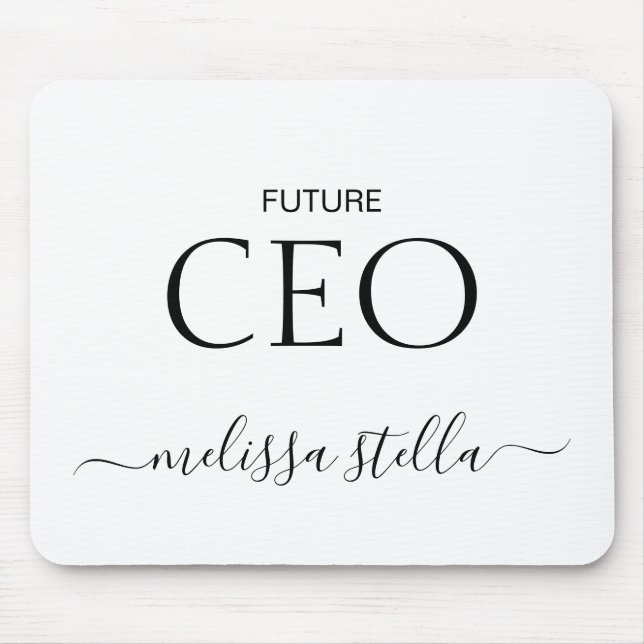 Modern Pink Future CEO Name | Best Girly Gift Mouse Pad (Front)