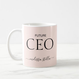 Modern Pink Future CEO Name | Girly Gift Coffee Mug