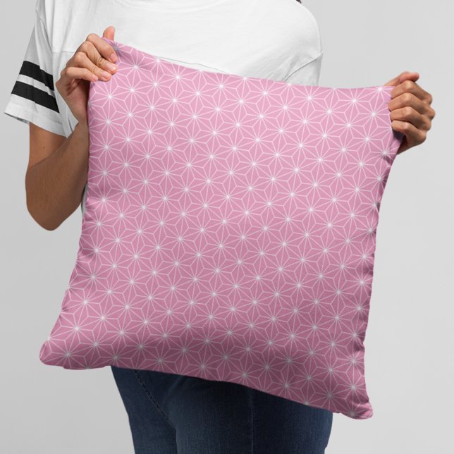 Modern Pink Geometric Japanese Pattern Cushion (Creator Uploaded)