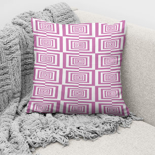 Modern Pink Geometric Pattern Cushion