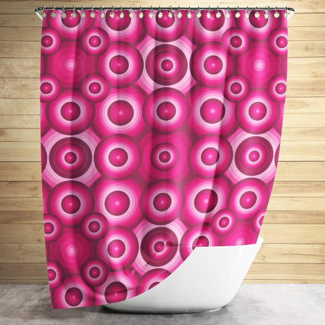 Modern Pink Geometric Pattern Shower Curtain (Modern Pink Geometric Pattern Shower Curtain)