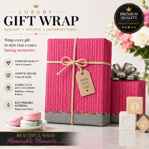 Modern Pink Geometric Wrapping Paper