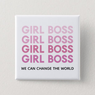Modern Pink Girl Boss Best Girly Gift  15 Cm Square Badge