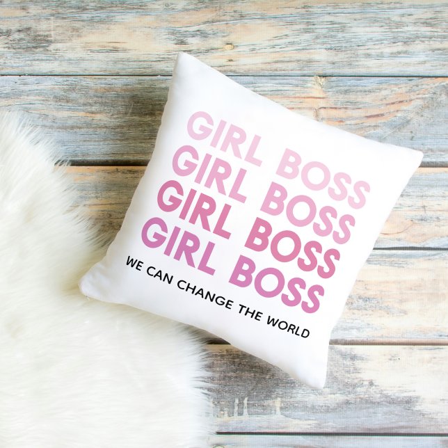 Modern Pink Girl Boss Best Girly Gift Cushion (Creator Uploaded)