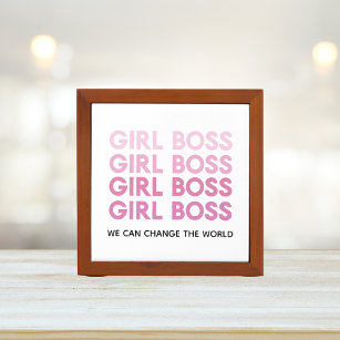 Modern Pink Girl Boss Best Girly Gift Desk Organiser