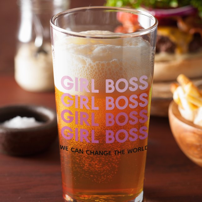 Modern Pink Girl Boss Best Girly Gift Glass (Creator Uploaded)