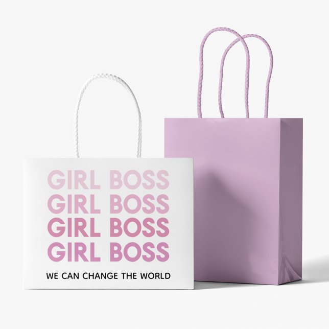 Modern Pink Girl Boss Best Girly Gift Large Gift Bag (Creator Uploaded)