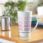 Modern Pink Girl Boss Best Girly Gift Latte Mug<br><div class="desc">Modern Pink Girl Boss Best Girly Gift</div>
