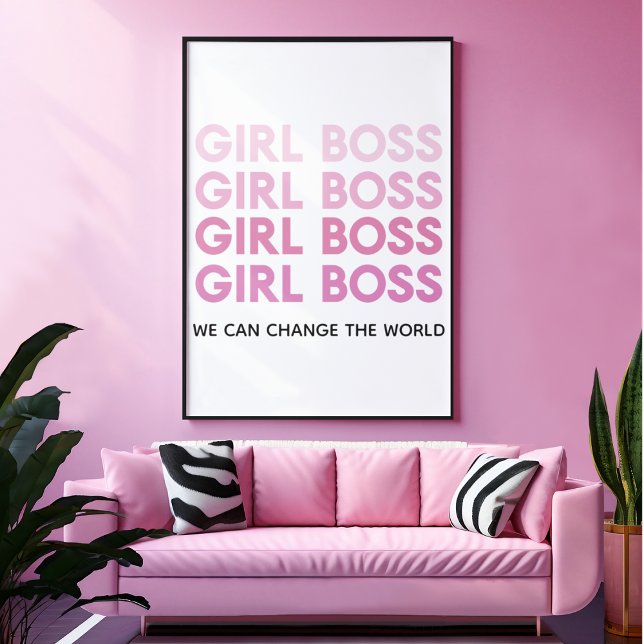 Modern Pink Girl Boss Best Girly Gift Poster (Creator Uploaded)