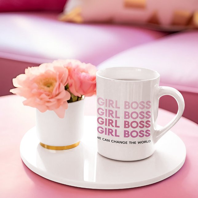 Modern Pink Girl Boss Best Girly Gift Two-Tone Coffee Mug (Creator Uploaded)