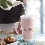 Modern Pink Girl Boss & Name | best Girly Gift Latte Mug<br><div class="desc">Introducing the Modern Pink Girl Boss & Name collection on Zazzle! This trendy and stylish collection is perfect for all the strong, independent women out there who are rocking their careers and making a statement. Whether you're a girl boss yourself or looking for a fabulous gift for one, this collection...</div>