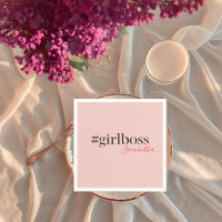 Modern Pink Girl Boss & Name | best Girly Gift