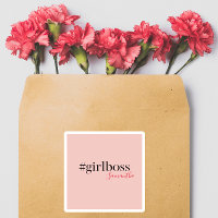Modern Pink Girl Boss & Name | best Girly Gift