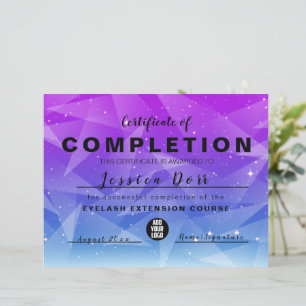 Modern Pink Girly Certificate of completion