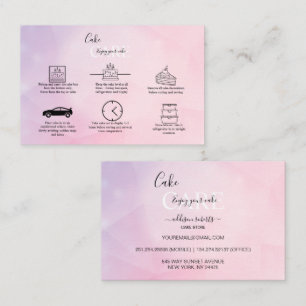 Modern Pink Girly Gradient  Cake Care Business Card