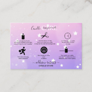 Modern Pink Girly Gradient Candle Care Business Ca Card