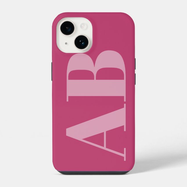 Modern Pink Girly Initial Minimal Monogram Case (Back)