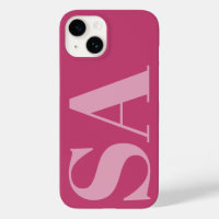 Modern pink girly initial minimal monogram