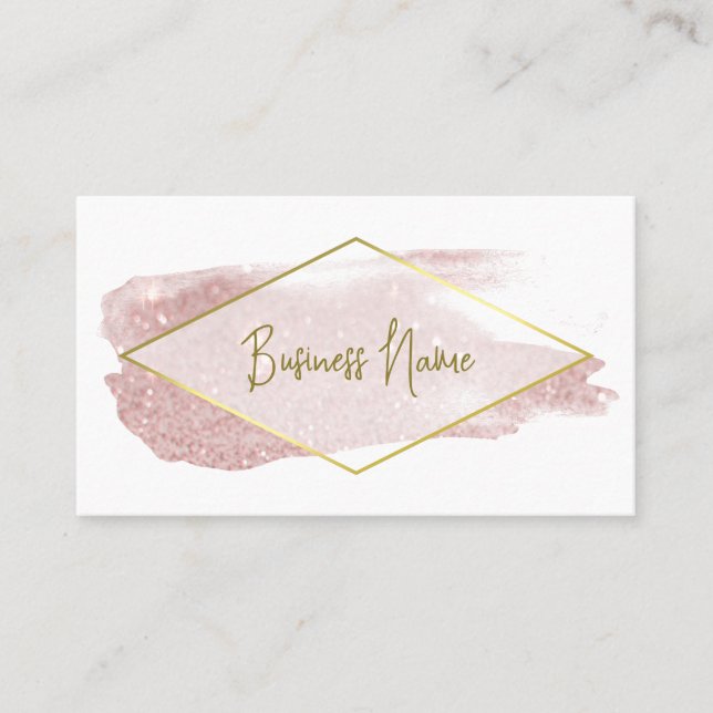 Modern Pink Glitter Business Card (Front)
