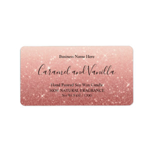 Modern Pink Glitter Candle Label