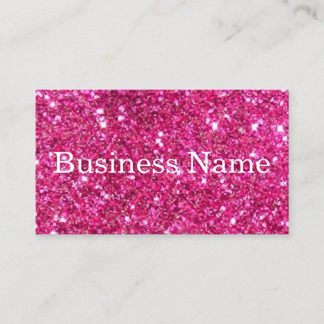 Modern Pink Glitter Customised Personalised Business Card (Front)