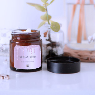 Modern Pink Glitter Drip Cosmetic Business  Logo   Square Sticker