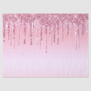 Modern Pink Glitter Drips Graphic Tissue Paper