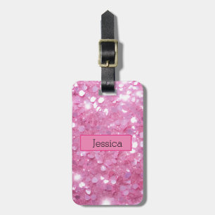 Modern Pink Glitter  Luggage Tag