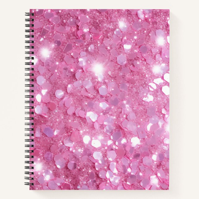 Modern Pink Glitter Notebook (Front)