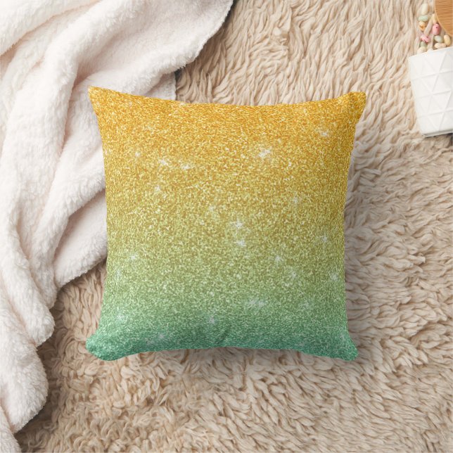 Modern pink glitter ombre cushion (Blanket)