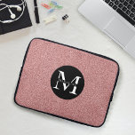Modern Pink Glitter Sparkle Monogram Name Laptop Sleeve<br><div class="desc">A modern pink sparkle/glitter design with a custom monogrammed name and initial.</div>