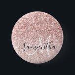 Modern Pink Glitter Sparkles Personalised Name 6 Cm Round Badge<br><div class="desc">Modern Pink Glitter Sparkles Personalised Name</div>