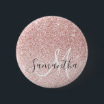 Modern Pink Glitter Sparkles Personalised Name 6 Cm Round Badge<br><div class="desc">Modern Pink Glitter Sparkles Personalised Name</div>