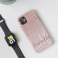 Modern Pink Glitter Sparkles Personalised Name