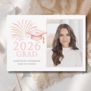 Modern Pink Gold 2026 Grad  Announcement