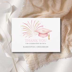 Modern Pink Gold 2026 Grad  Thank You Card