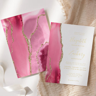 Modern Pink Gold Agate Wedding