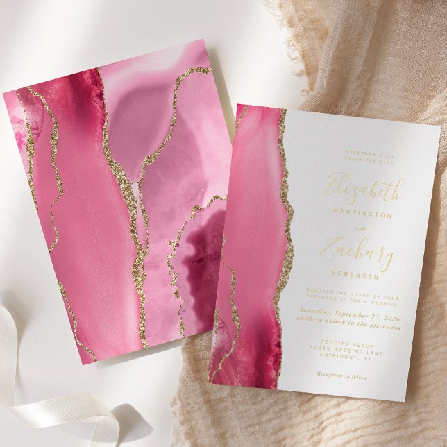 Modern Pink Gold Agate Wedding (Creator Uploaded)