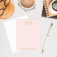 Modern Pink Gold Custom Calligraphy Name Business