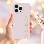 Modern Pink Gold Minimalist Name Monogram iPhone 16 Pro Max Case<br><div class="desc">Create your own personalised iPhone Case with custom monogram name in minimalist typography in modern pink and gold colour.</div>